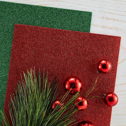 Spellbinders Pop-Up Die Cutting Glitter Foam Sheets Red & Green -softislevy