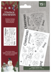 Crafter's Companion Vintage Snowman leimasin Christmas Greetings