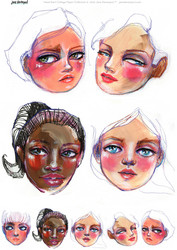 Jane Davenport Collage Sheets -riisipaperit Fresh Faced