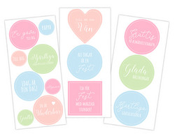 Tekstitarra, Text sticker Stor Pastell