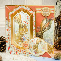 Hunkydory Meadow Hares at Wintertime Luxury Topper -pakkaus, Hide & Seek