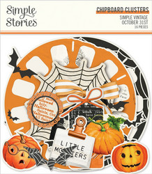 Simple Stories Simple Vintage October 31st Chipboard Clusters, leikekuvat