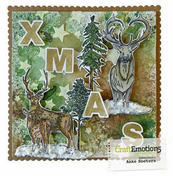 CraftEmotions leimasin Sleigh With Santa Claus and Reindeer