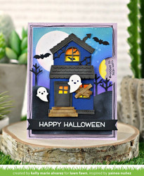 Lawn Fawn stanssi Build-a-House Halloween Add-on