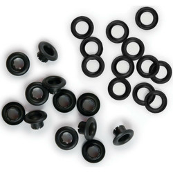 We R Eyelets & Washers Standard, sirkat prikkoineen, 35 kpl, musta