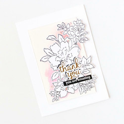 Pinkfresh Studio Hot Foil -kuviolevy Sentiment Suite: Thank You
