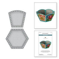 Spellbinders Cathe Holden stanssi Vintage Handcrafted Hexagon Base and Side Bowl