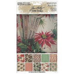 Tim Holtz Idea-Ology Worn Wallpaper Scraps -pakkaus, Christmas