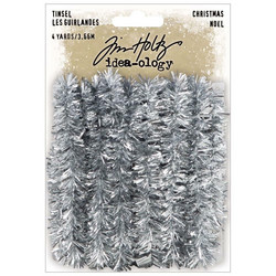 Tim Holtz Idea-Ology Silver Tinsel Trimmings -koristenauha