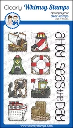 Whimsy Stamps Ocean Tiles, Seas the Day -leimasin