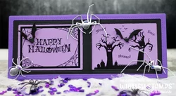 Whimsy Stamps ATC Halloween Scene -leimasin