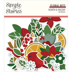 Simple Stories Hearth & Holiday, Floral Bits, leikekuvat