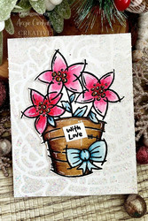 Woodware leimasin Potted Poinsettias