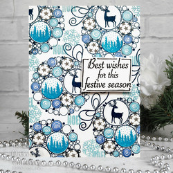 Woodware leimasin Big Bubble Bauble Festive Duo