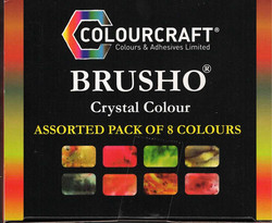 Brusho Crystal Colour -akvarellijauheet, 8 kpl