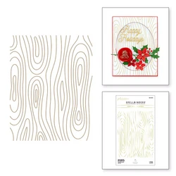 Spellbinders Glimmer Hot Foil -kuviolevy Woodgrain Background