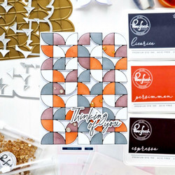 Pinkfresh Studio Hot Foil -kuviolevy Quadrant Backdrop