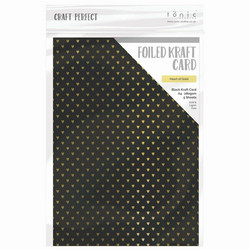 Tonic Foiled Kraft Card -kartonki, Heart of Gold, 5 arkkia