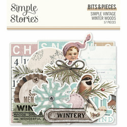 Simple Stories Simple Vintage Winter Woods, Bits & Pieces, leikekuvat