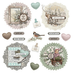 Simple Stories Simple Vintage Winter Woods Chipboard Clusters, leikekuvat