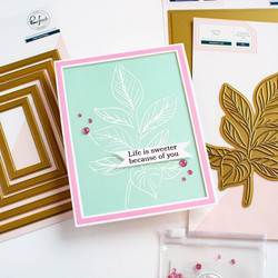 Pinkfresh Studio Hot Foil -kuviolevy Detailed Leaf