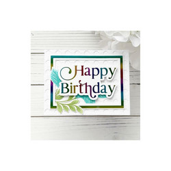 Pinkfresh Studio Hot Foil -kuviolevy ja stanssisetti Happy Birthday