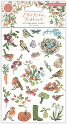 Craft Consortium Little Robin Redbreast Rub-on Transfers -siirtokuvat