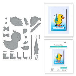 Spellbinders stanssi Duck with Umbrella