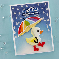 Spellbinders stanssi Duck with Umbrella
