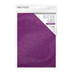 Tonic Glitter Card -glitterkartonki, sävy Nebula Purple, 5 arkkia