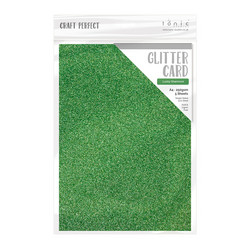 Tonic Glitter Card -glitterkartonki, sävy Lucky Shamrock, 5 arkkia