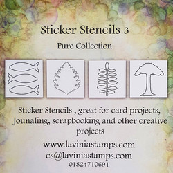 Lavinia Stamps Sticker Stencils 3 -sapluunat, Pure