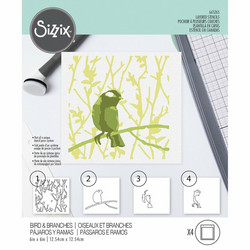 Sizzix Layered Stencils -sapluunat Bird & Branches