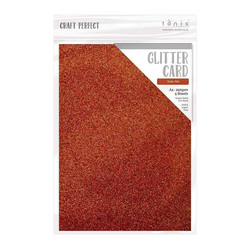 Tonic Glitter Card -glitterkartonki, sävy Ruby Ritz, 5 arkkia