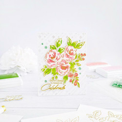 Pinkfresh Studio Hot Foil -kuviolevy Floral Trio