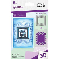Gemini 3D kohokuviointikansio ja stanssisetti Stylish Square