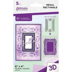 Gemini 3D kohokuviointikansio ja stanssisetti Regal Rectangle