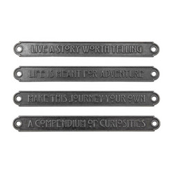 Tim Holtz Idea-Ology Metal Word Plaques, Large -koristeet