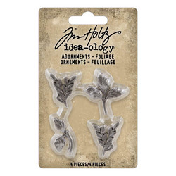 Tim Holtz Idea-Ology Metal Adornments, Foliage -koristeet