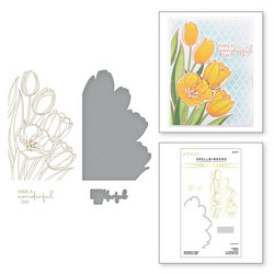 Spellbinders Glimmer Hot Foil -kuviolevy ja stanssisetti Wonderful Tulips