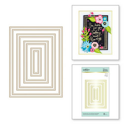 Spellbinders Glimmer Hot Foil -kuviolevy Essential Duo Lines Rectangles