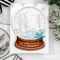 Whimsy Stamps Holiday Snowglobe -stanssi