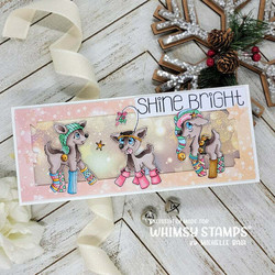 Whimsy Stamps Reindeer Games Shine Bright -leimasin
