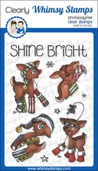 Whimsy Stamps Reindeer Games Shine Bright -leimasin