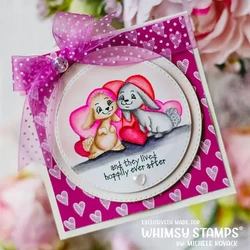 Whimsy Stamps Valentine Pets and Puns -leimasin