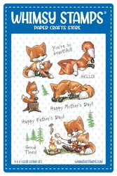 Whimsy Stamps Fox Family -leimasin