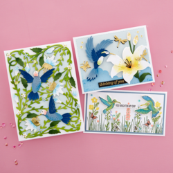 Spellbinders stanssi Delicate Floral Hummingbirds