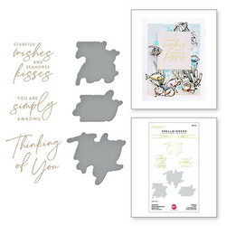 Spellbinders Glimmer Hot Foil -kuviolevy ja stanssi Seahorse Kisses Sentiments