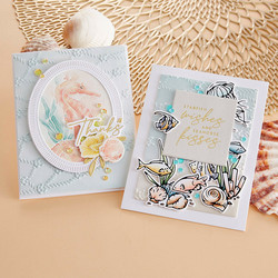 Spellbinders Glimmer Hot Foil -kuviolevy ja stanssi Seahorse Floral