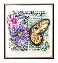 Studio Light leimasin Grunge Collection, Floral Butterfly